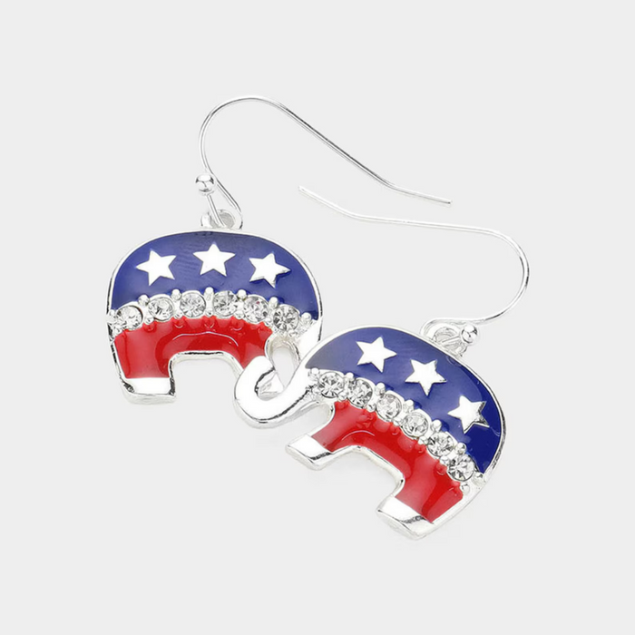 GOP Republican Mascot Earrings (Pair)