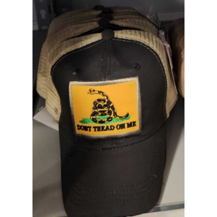 Gadsden Don't Tread on Me Patch (Two-Tone) Trucker Hat (Khaki/Black)