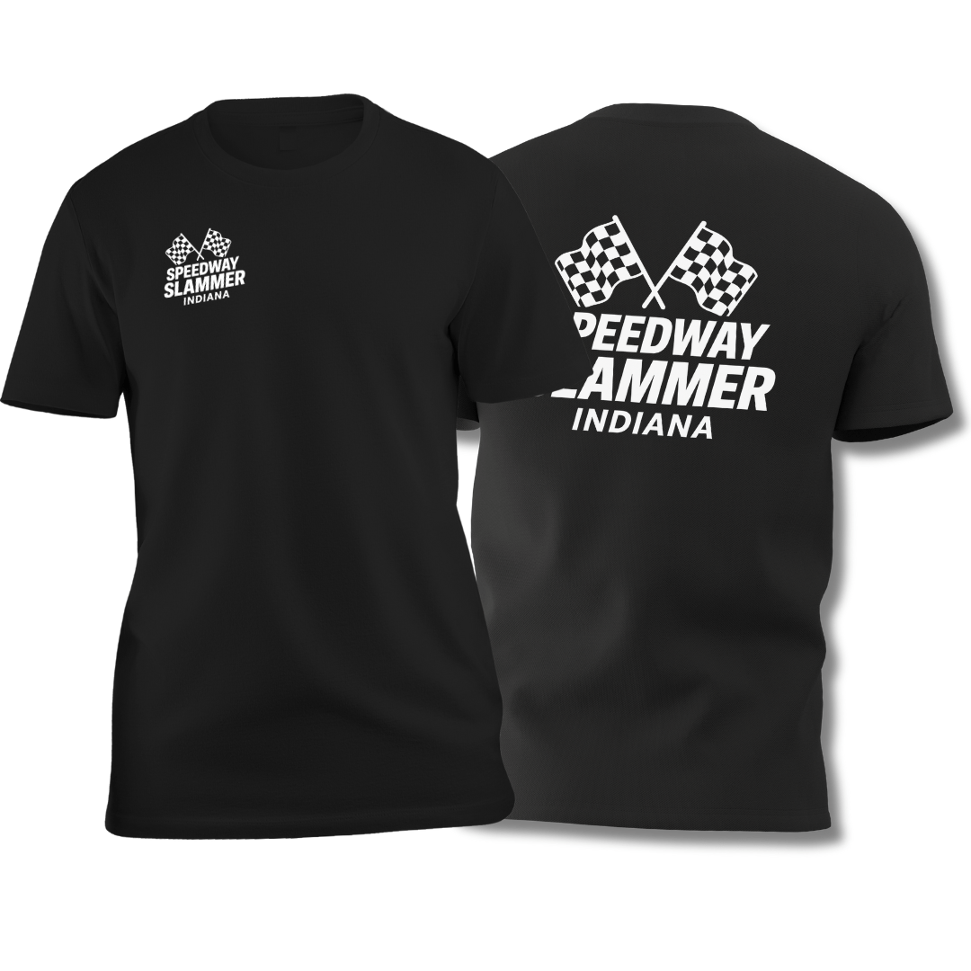 Speedway Slammer Indiana T-Shirt (Front/Back Design) - PatriotDepot.com