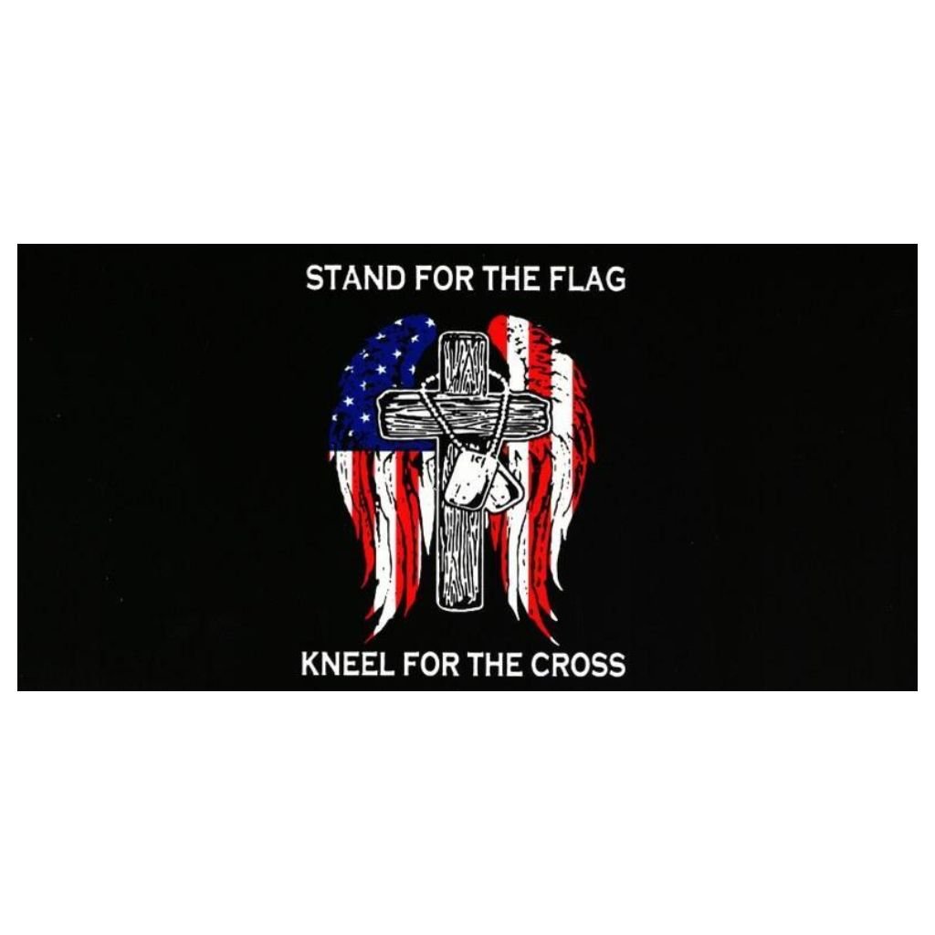 Stand For The Flag Kneel For The Cross Bumper Sticker - PatriotDepot.com