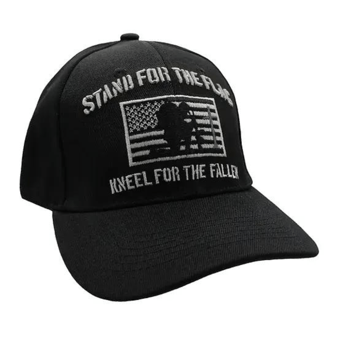 Stand for the Flag Kneel for the Fallen Embroidered Hat - PatriotDepot.com