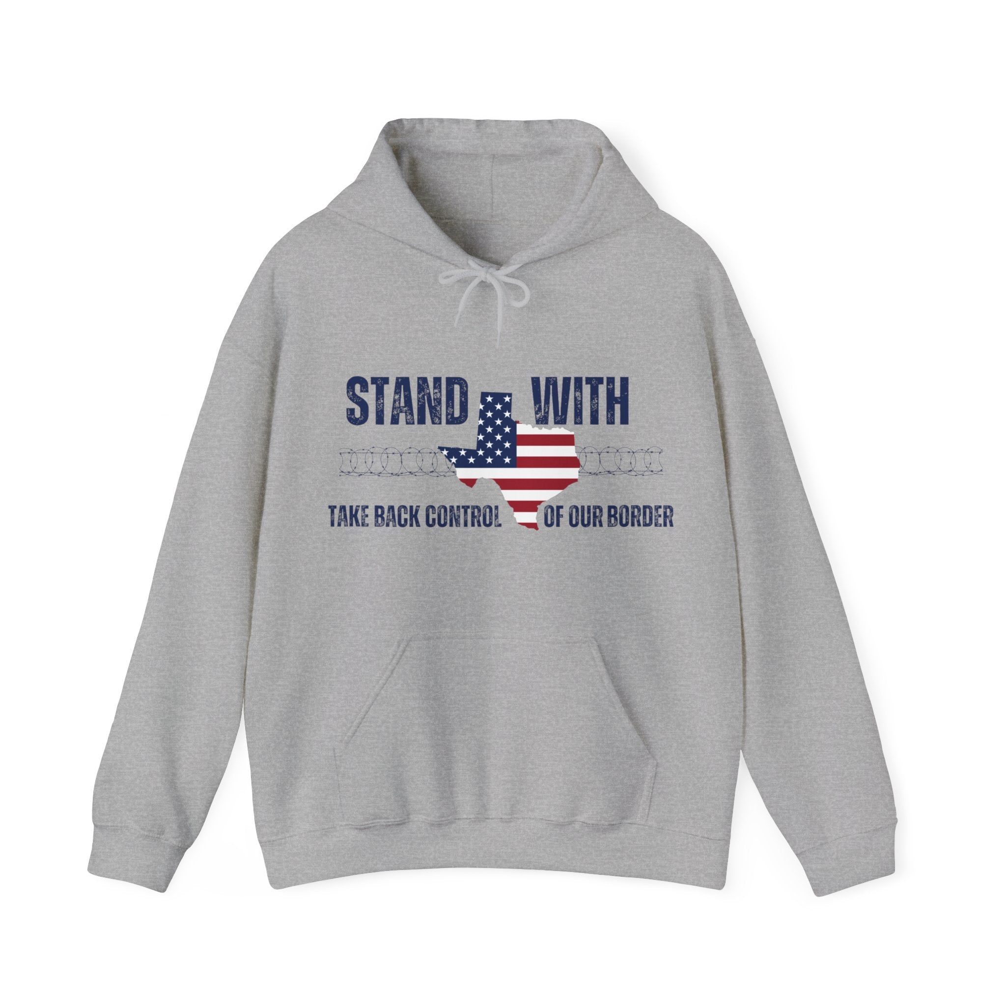 Stand with Texas. Take Back Control of our Border Hoodie - PatriotDepot.com