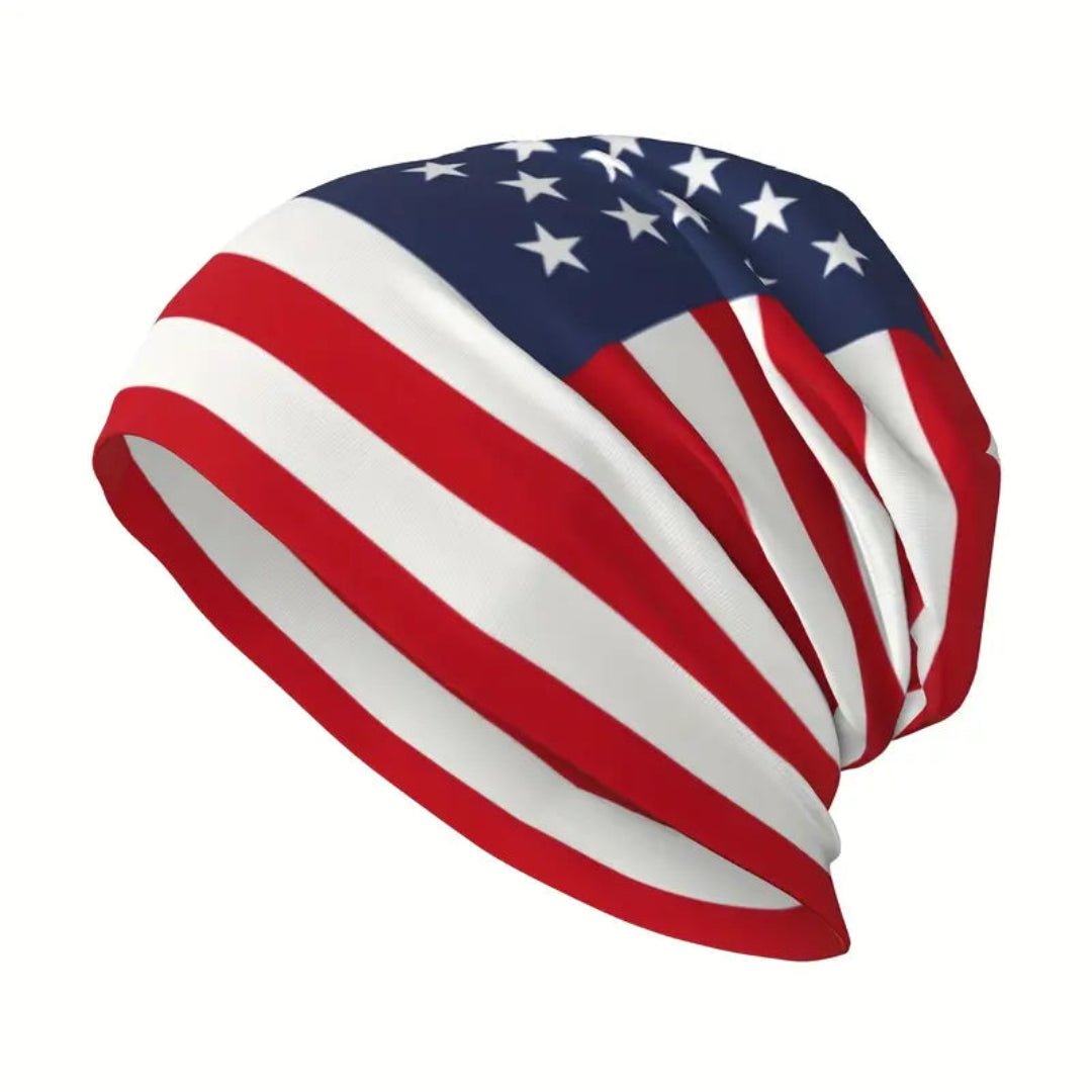 Star Spangled Patriotic Stretchy & Soft Skull Knit Beanie - PatriotDepot.com