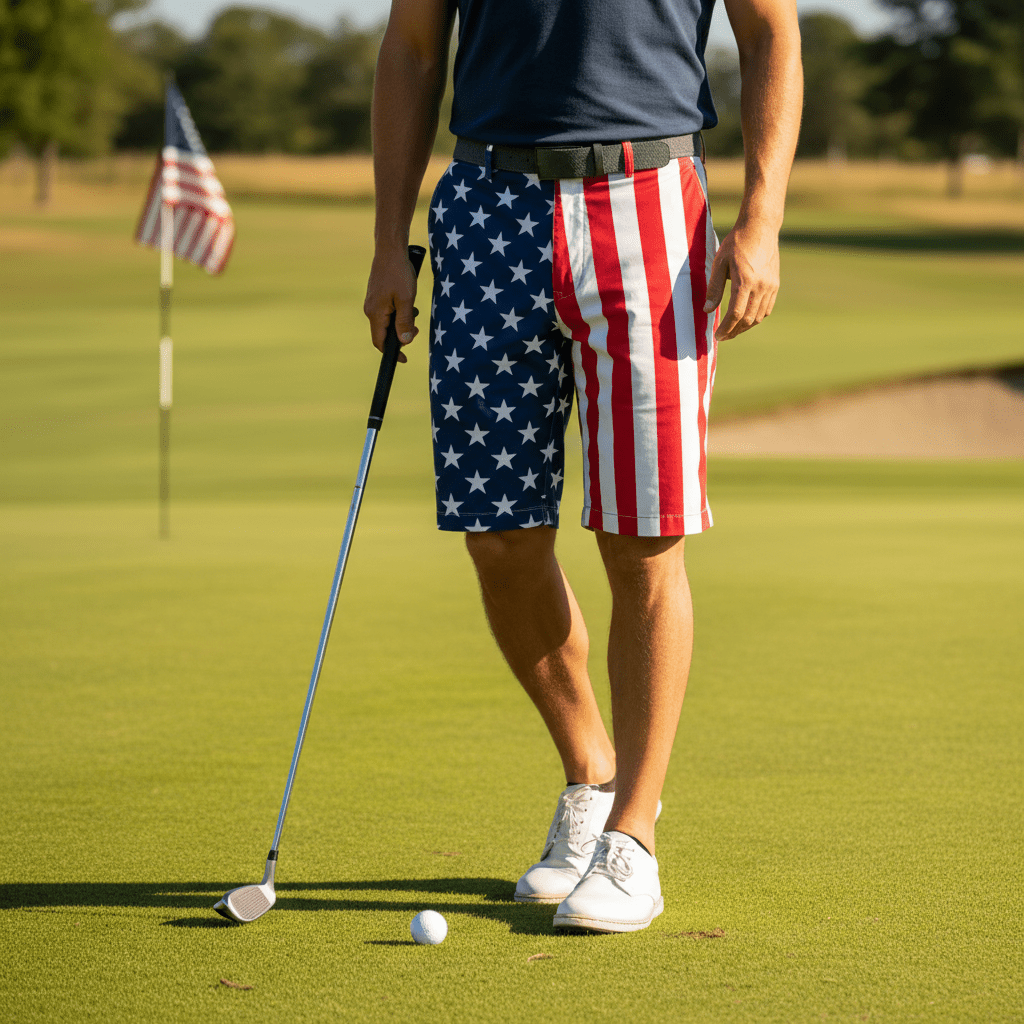 Stars & Stripes Patriot Golf Shorts - Men's American Flag Performance Shorts - PatriotDepot.com