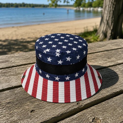 Stars & Stripes Patriotic Safari Hat | Patriotic Sun Hat - PatriotDepot.com