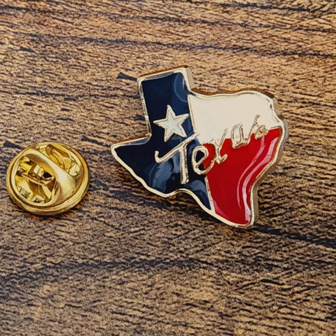 State of Texas (Shaped) Enamel Lapel Pin - PatriotDepot.com