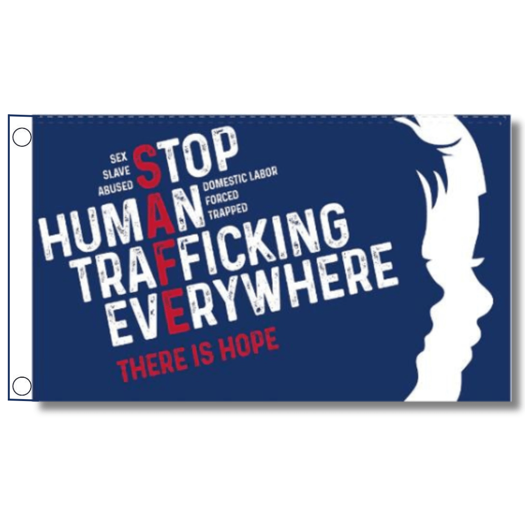 Stop Human Trafficking Everywhere 3'x5' Flag - PatriotDepot.com