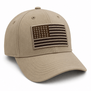 Tactical Flag Embroidered Hat (Khaki) - PatriotDepot.com