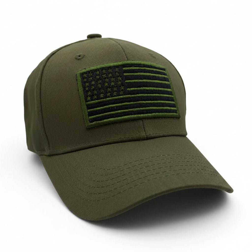 Tactical Flag Embroidered Hat (Olive) - PatriotDepot.com