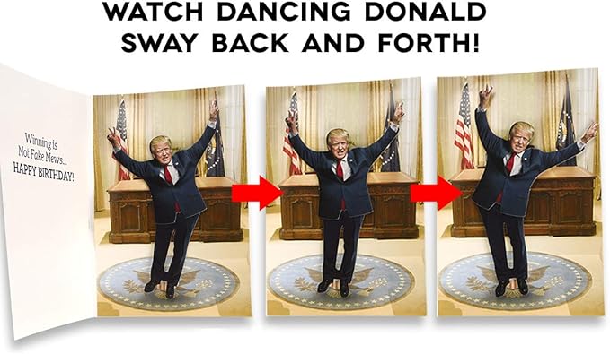 Talking & Dancing Donald Birthday Card – Interactive 3D Card with Real Voice & Motion - PatriotDepot.com