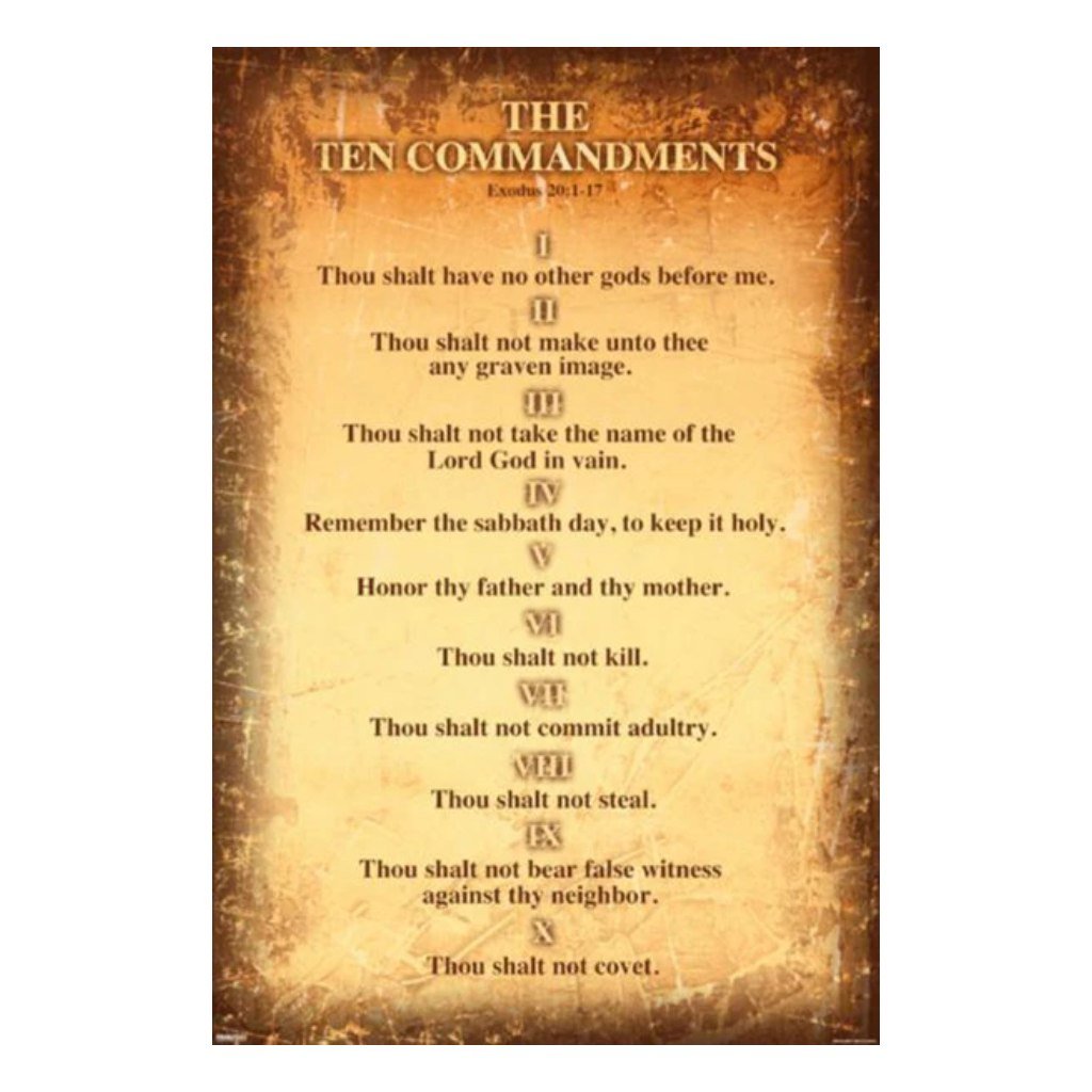Ten Commandments Vertical Banner Flag 5'x3' - PatriotDepot.com