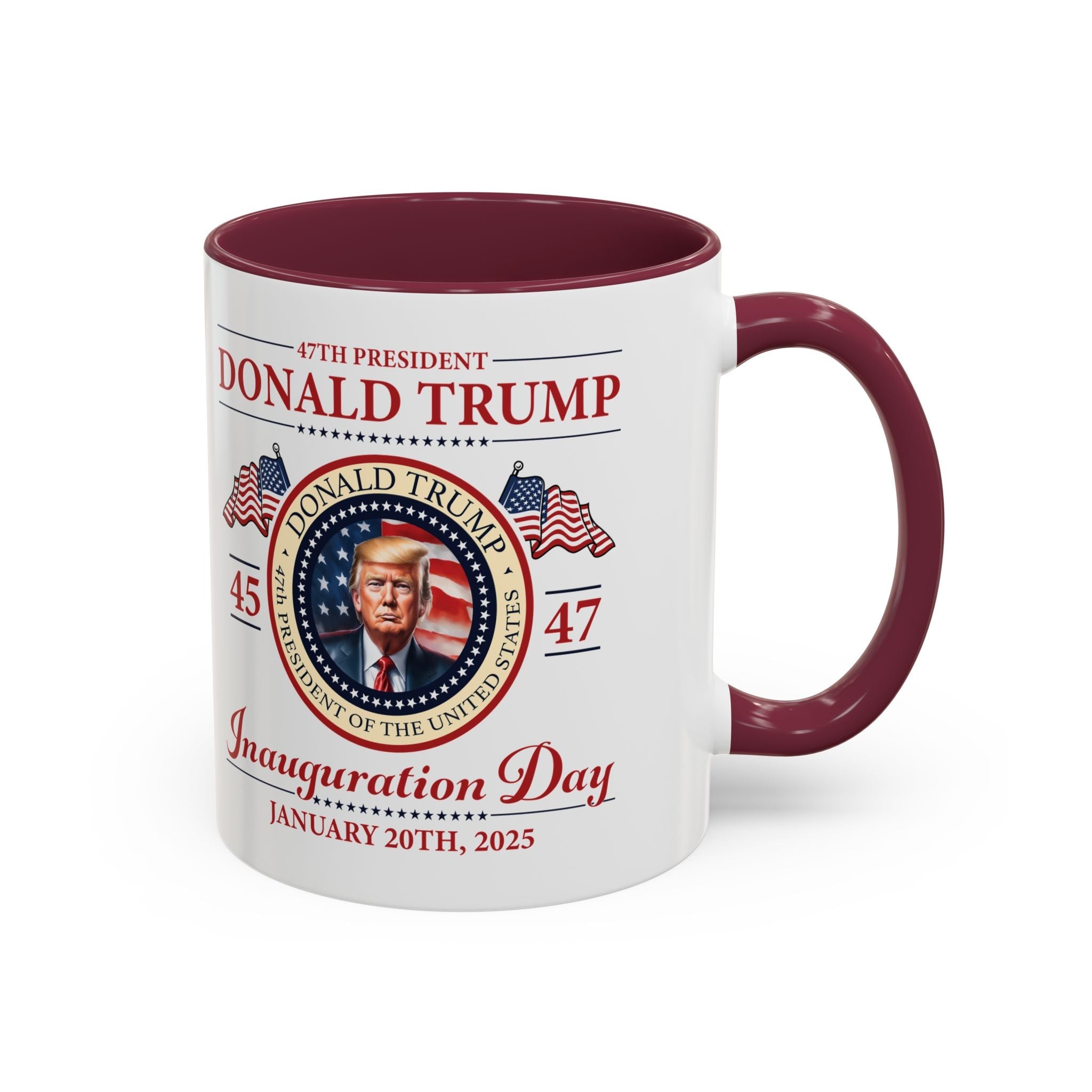 The 47th President of the United States Donald J. Trump Inauguration Color Mugs (12 Color Options) - PatriotDepot.com