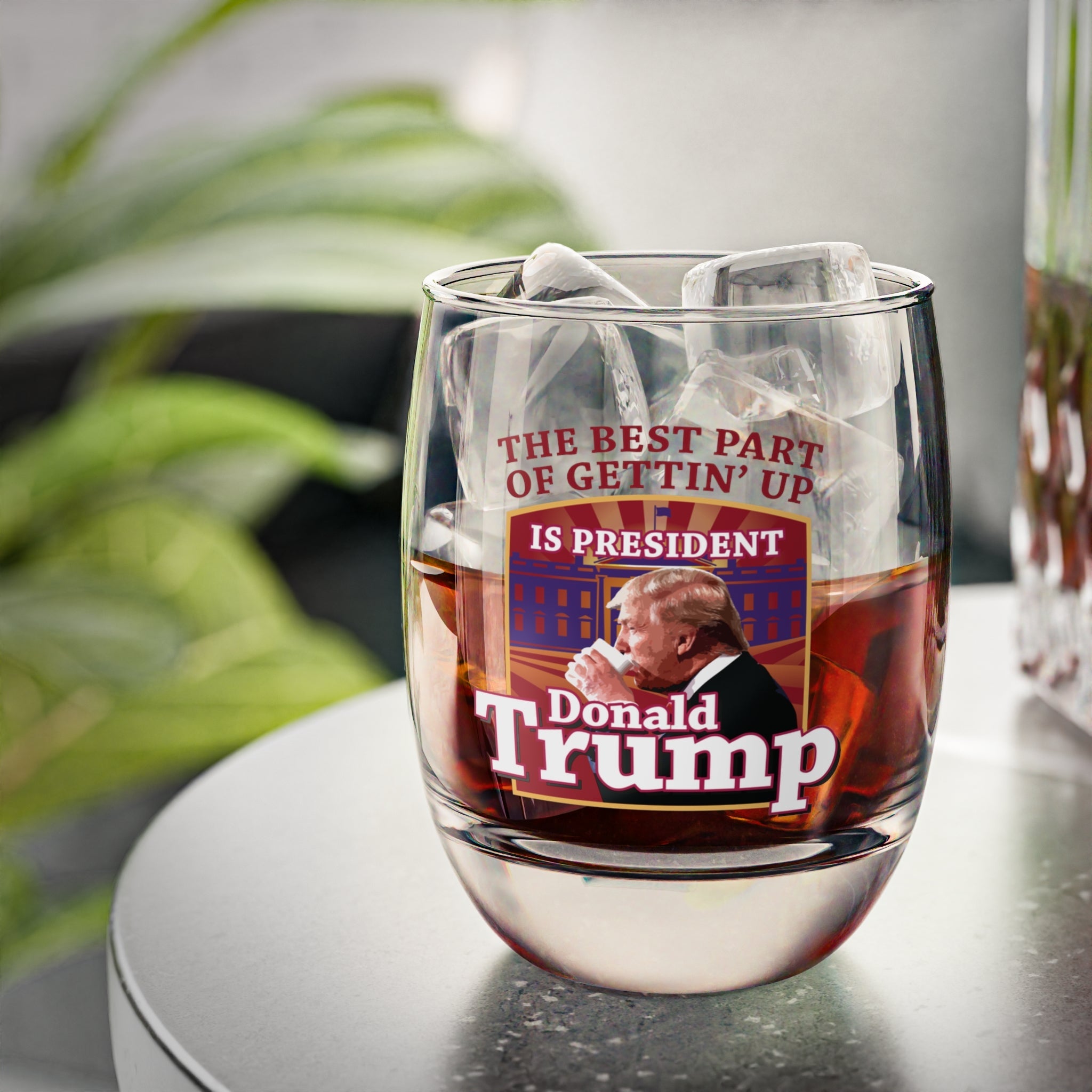 The Best Part of Gettin' Up Is President Trump Glass - PatriotDepot.com