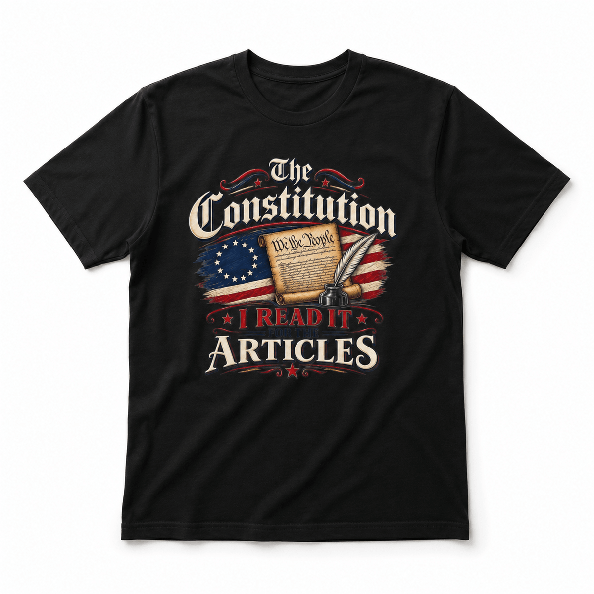 The Constitution "I Read It for the Articles" T-Shirt | Founding Documents Patriotic Tee - PatriotDepot.com