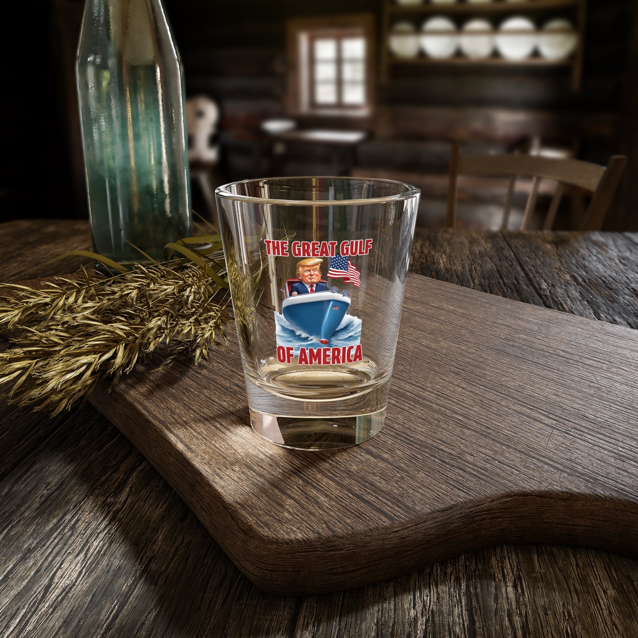 The Great Gulf of America Trump Custom Shot Glass - PatriotDepot.com