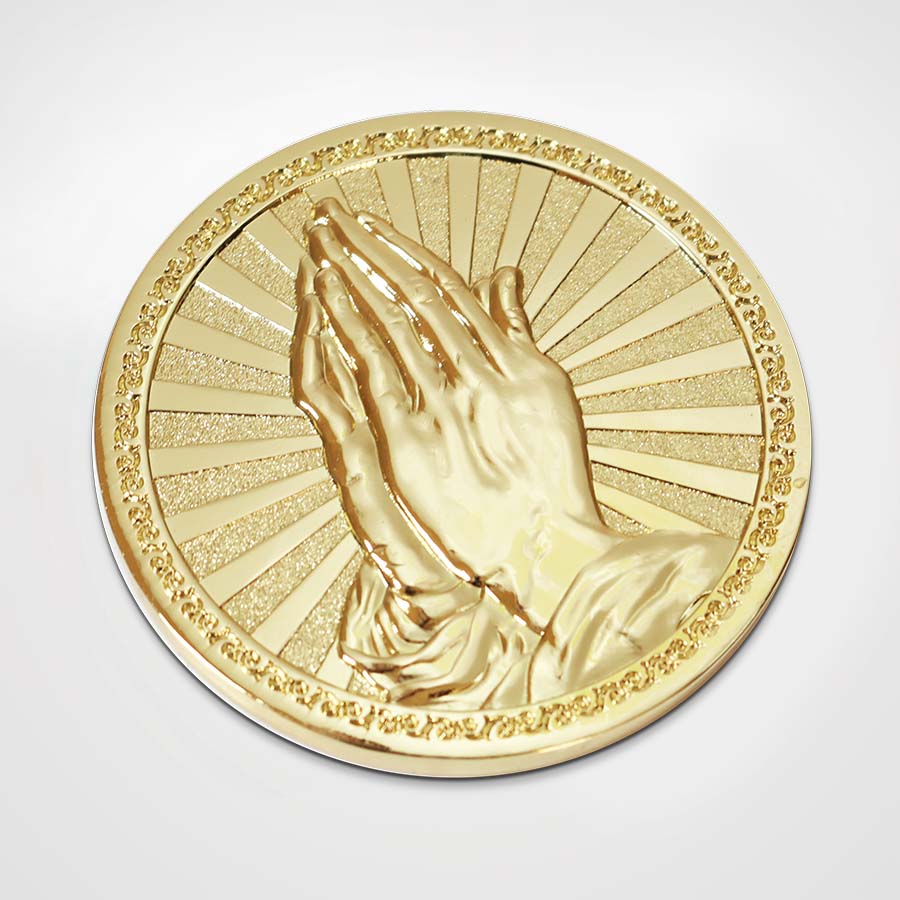 The Lord’s Prayer Challenge Coin | Gold-Plated Brass, 1.75 Inch - PatriotDepot.com