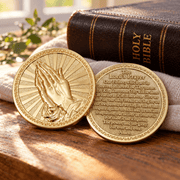 The Lord’s Prayer Challenge Coin | Gold-Plated Brass, 1.75 Inch - PatriotDepot.com