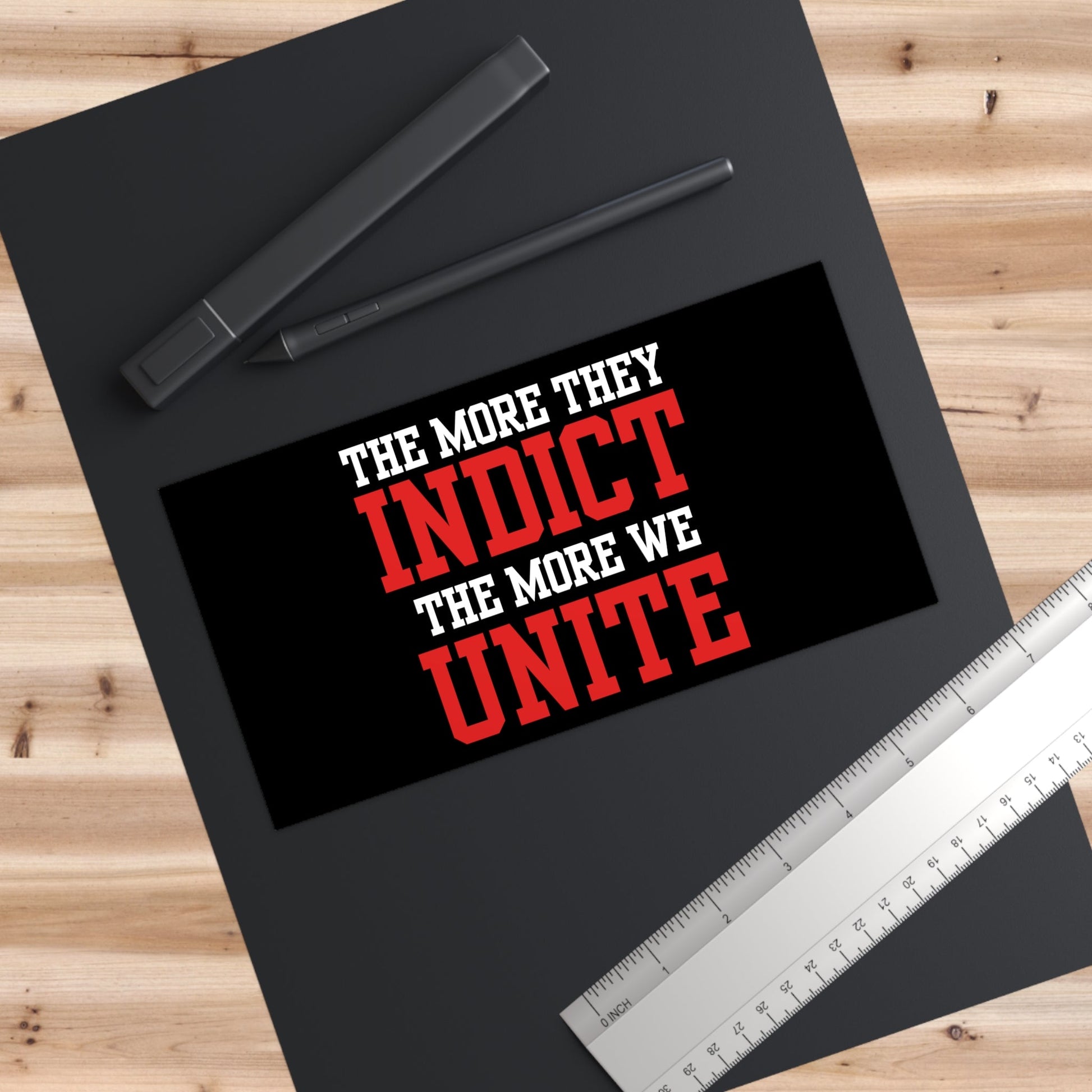 The More They Indict The More We Unite Bumper Sticker - PatriotDepot.com