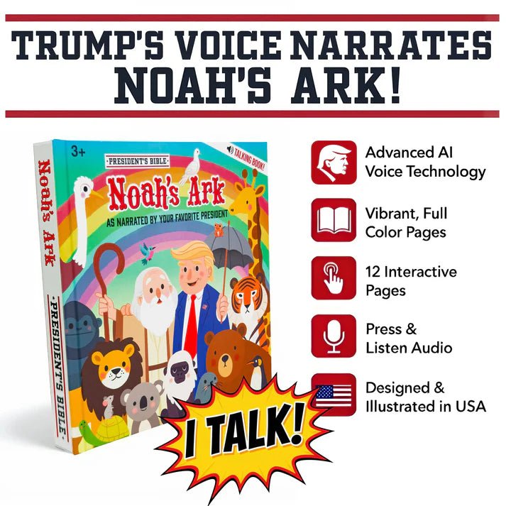The President’s Bible: Noah’s Ark Talking Book (Hardcover Interactive Edition) - PatriotDepot.com