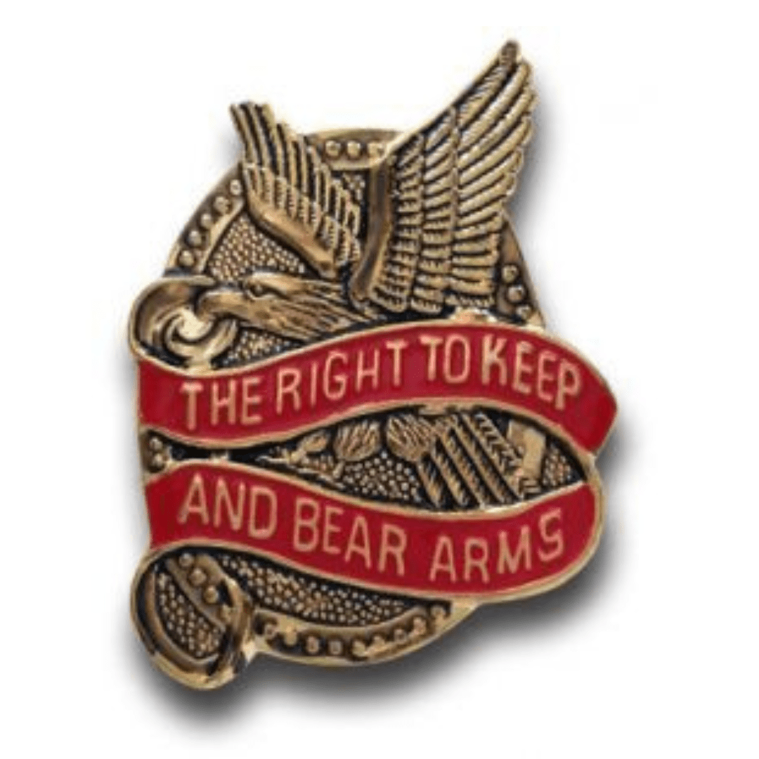 The Right to Keep and Bear Arms (Eagle Gold Plated) Lapel Pin - PatriotDepot.com