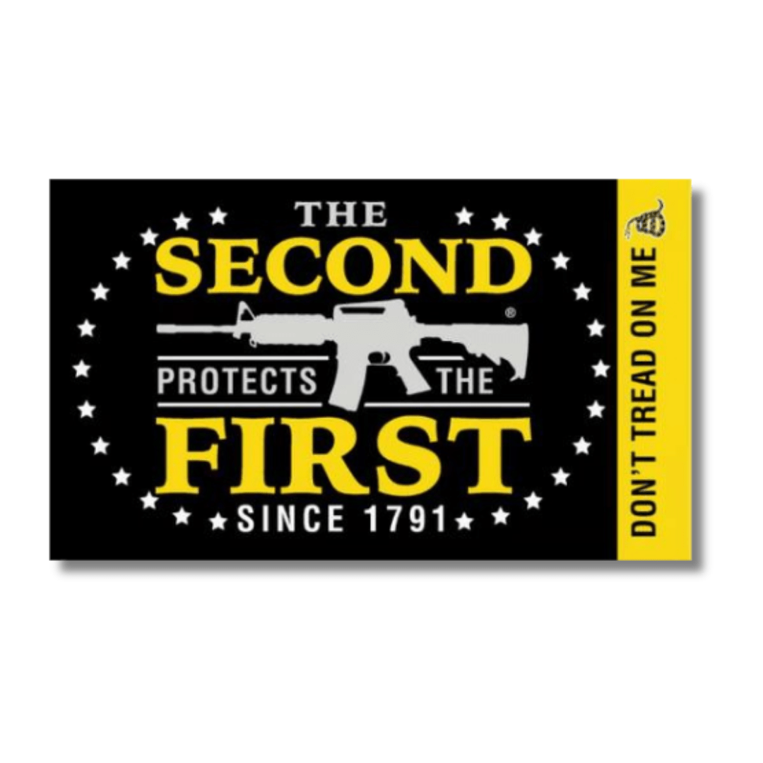 The Second Protects the First (DTOM) 3'x5' Flag - PatriotDepot.com