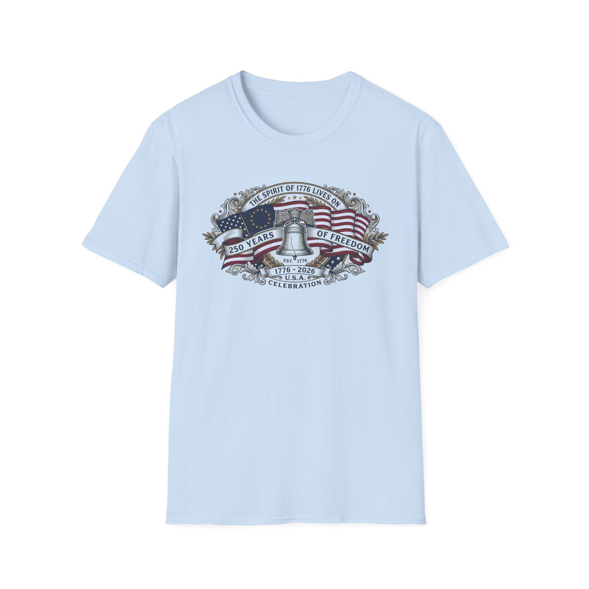 The Spirit of 76' Lives On Premium T-Shirt | Liberty Bell Edition - PatriotDepot.com