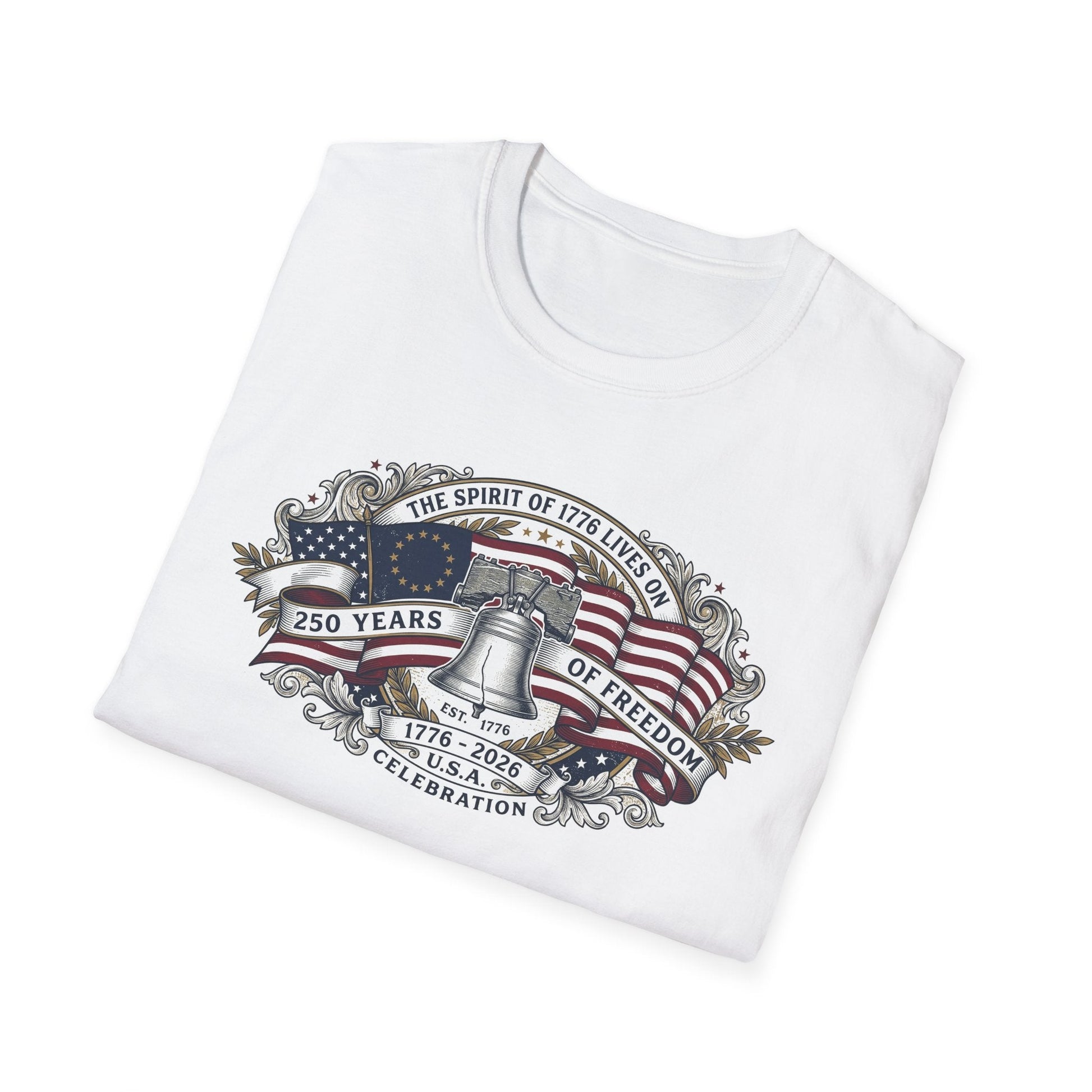 The Spirit of 76' Lives On Premium T-Shirt | Liberty Bell Edition - PatriotDepot.com