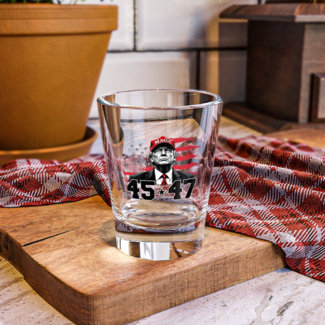 The Trump Comeback Shot Glass: 45 to 47 Edition - PatriotDepot.com