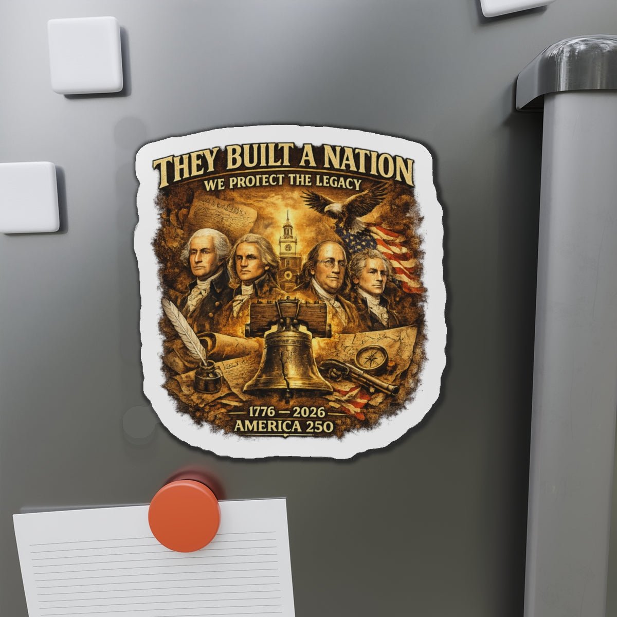They Built a Nation We Protect the Legacy Founding Fathers 1776–2026 America’s 250th Die - Cut Magnet (3 Sizes) - PatriotDepot.com