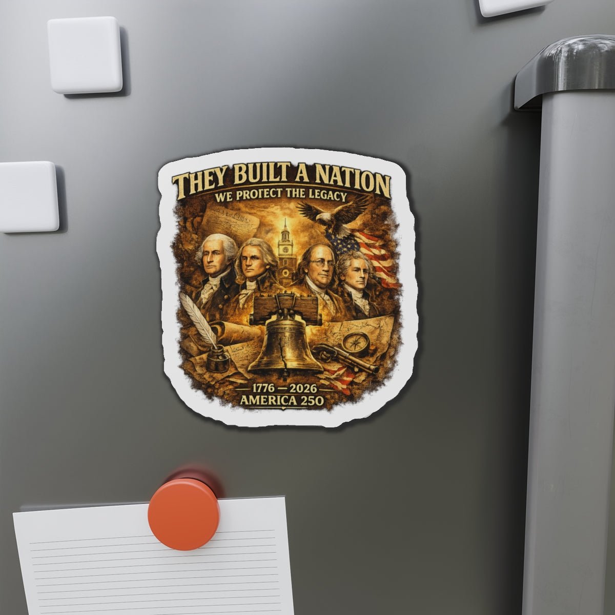 They Built a Nation We Protect the Legacy Founding Fathers 1776–2026 America’s 250th Die - Cut Magnet (3 Sizes) - PatriotDepot.com