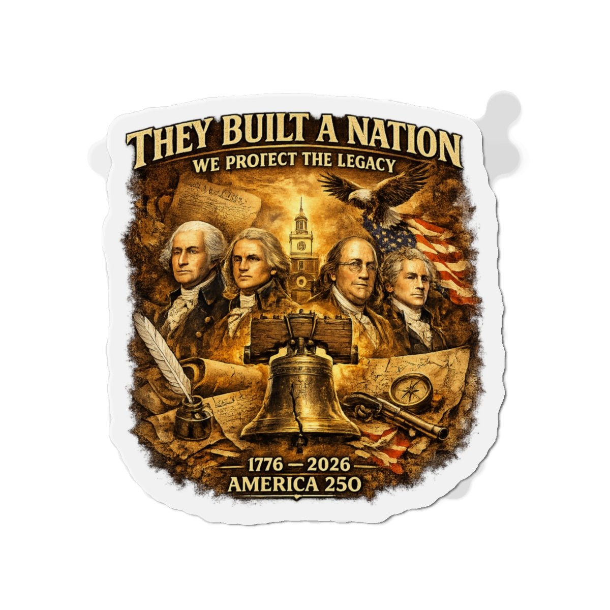 They Built a Nation We Protect the Legacy Founding Fathers 1776–2026 America’s 250th Die - Cut Magnet (3 Sizes) - PatriotDepot.com