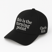 This is the Turning Point Charlie Kirk Embroidered Hat (Black) - PatriotDepot.com