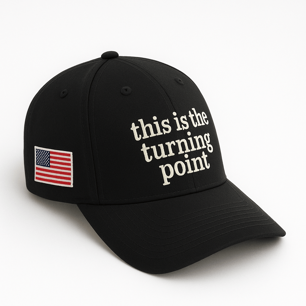This is the Turning Point Charlie Kirk Embroidered Hat (Black) - PatriotDepot.com