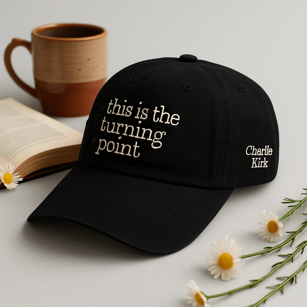 This is the Turning Point Charlie Kirk Embroidered Hat (Black) - PatriotDepot.com