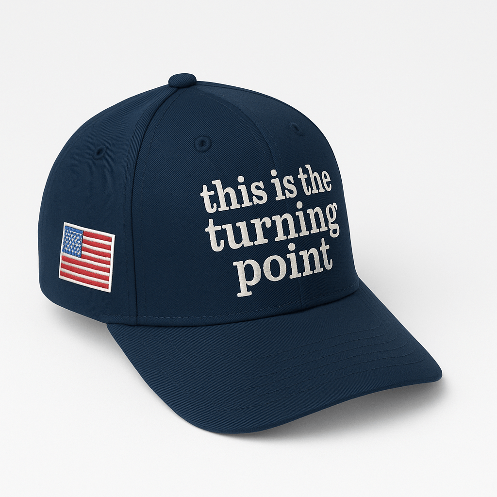 This is the Turning Point Charlie Kirk Embroidered Hat (Navy) - PatriotDepot.com