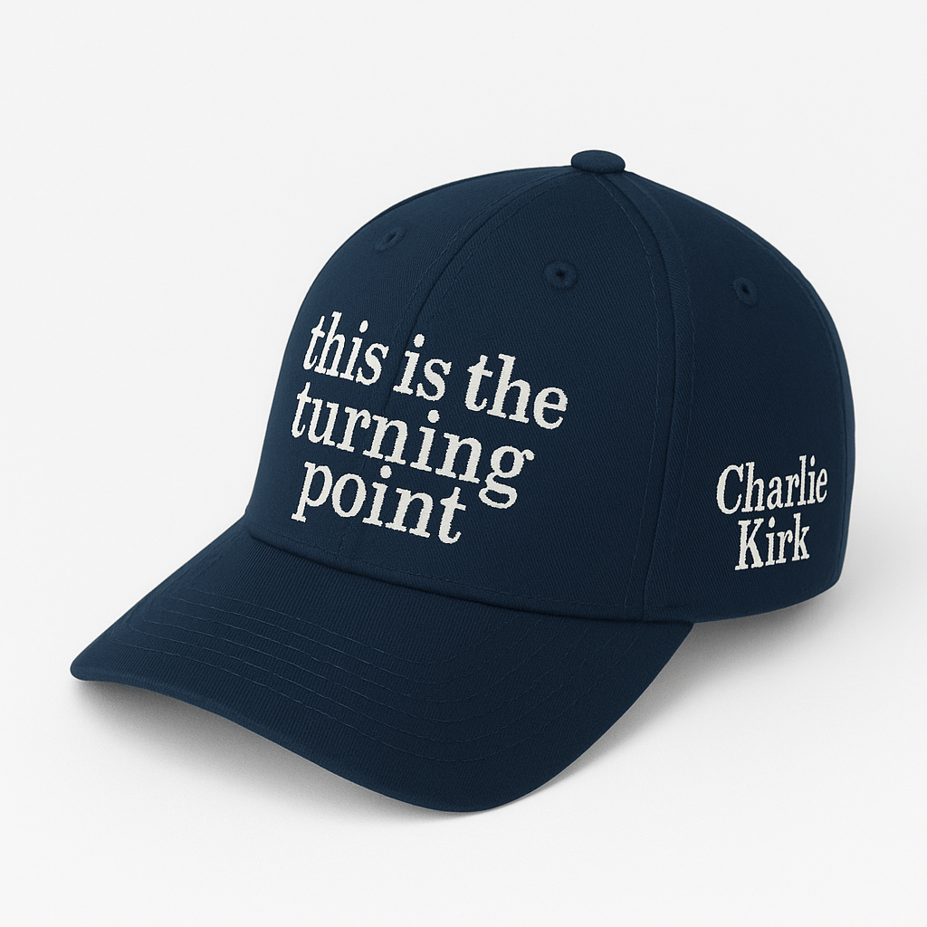 This is the Turning Point Charlie Kirk Embroidered Hat (Navy) - PatriotDepot.com