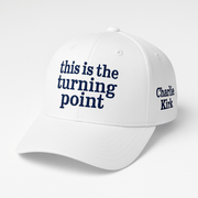 This is the Turning Point Charlie Kirk Embroidered Hat (White) - PatriotDepot.com