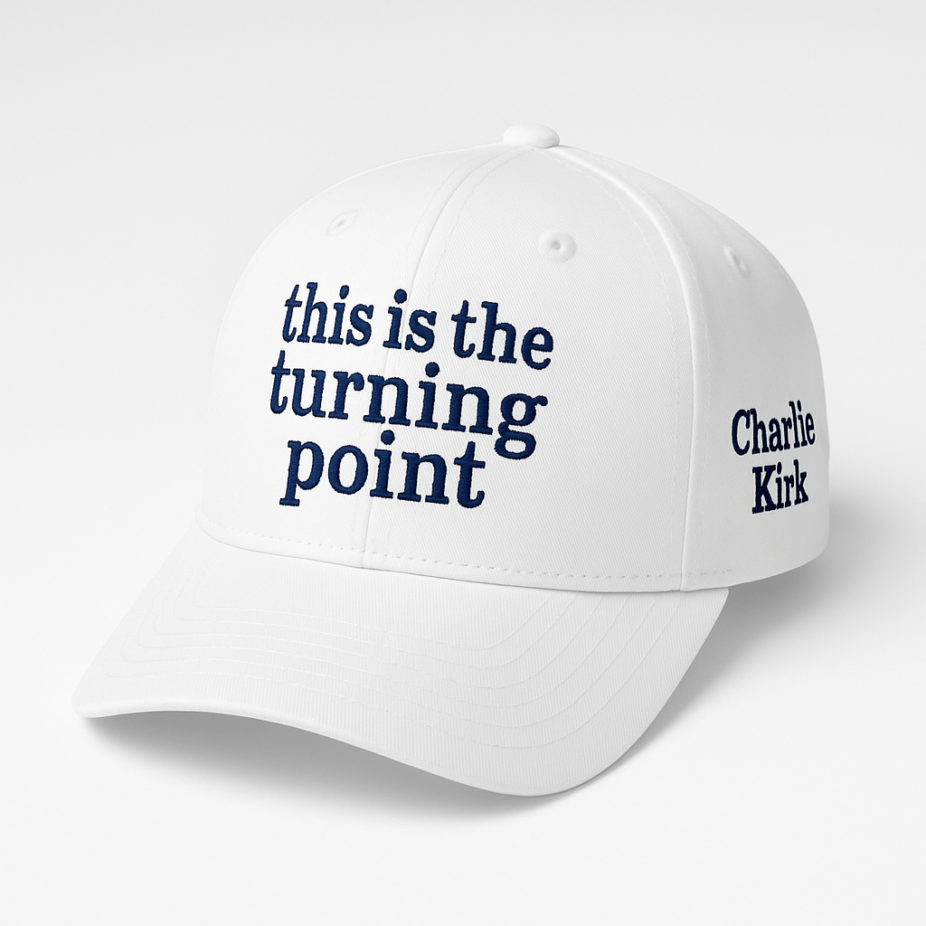 This is the Turning Point Charlie Kirk Embroidered Hat (White) - PatriotDepot.com
