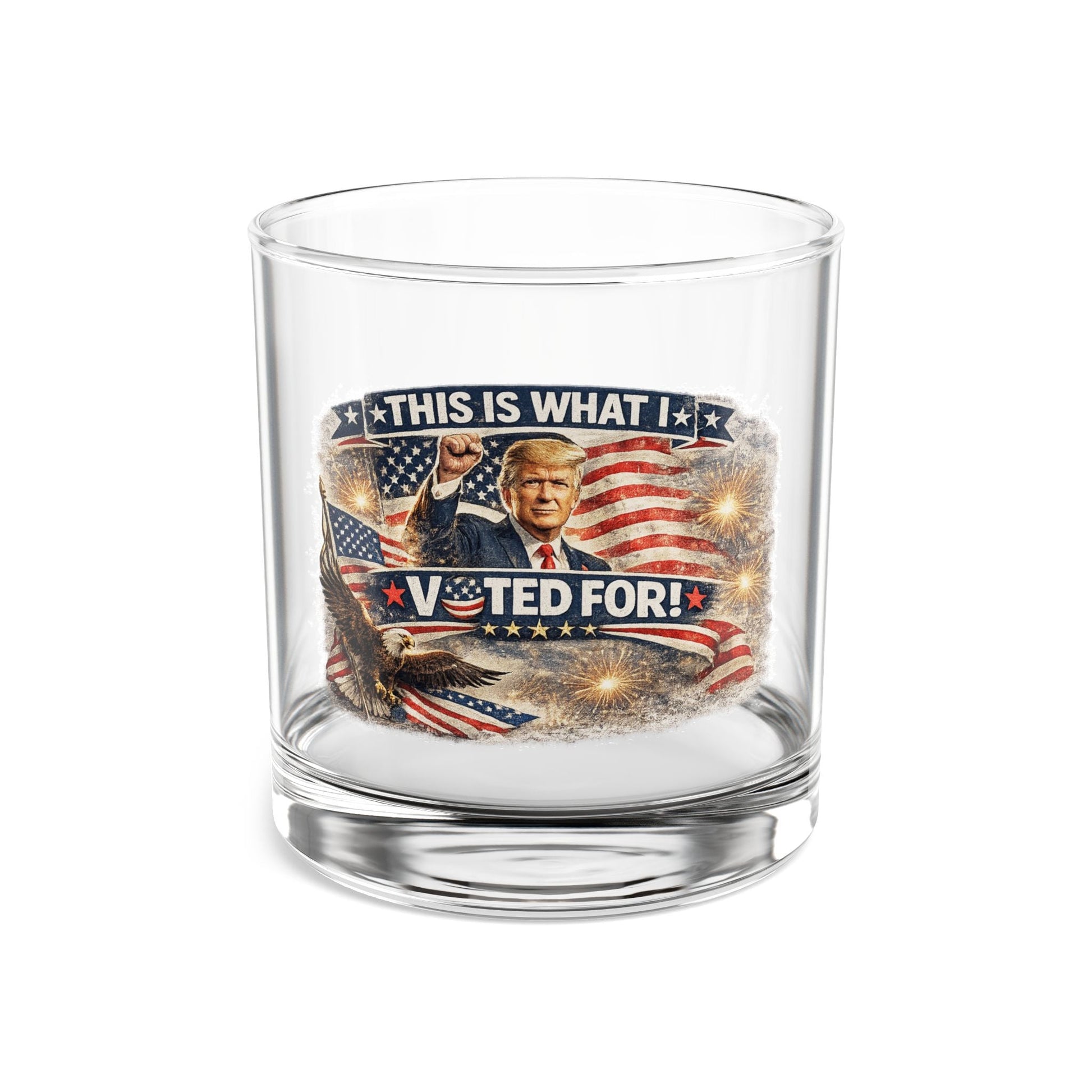This Is What I Voted For Trump Glass – Patriotic Flag and Eagle Design - PatriotDepot.com