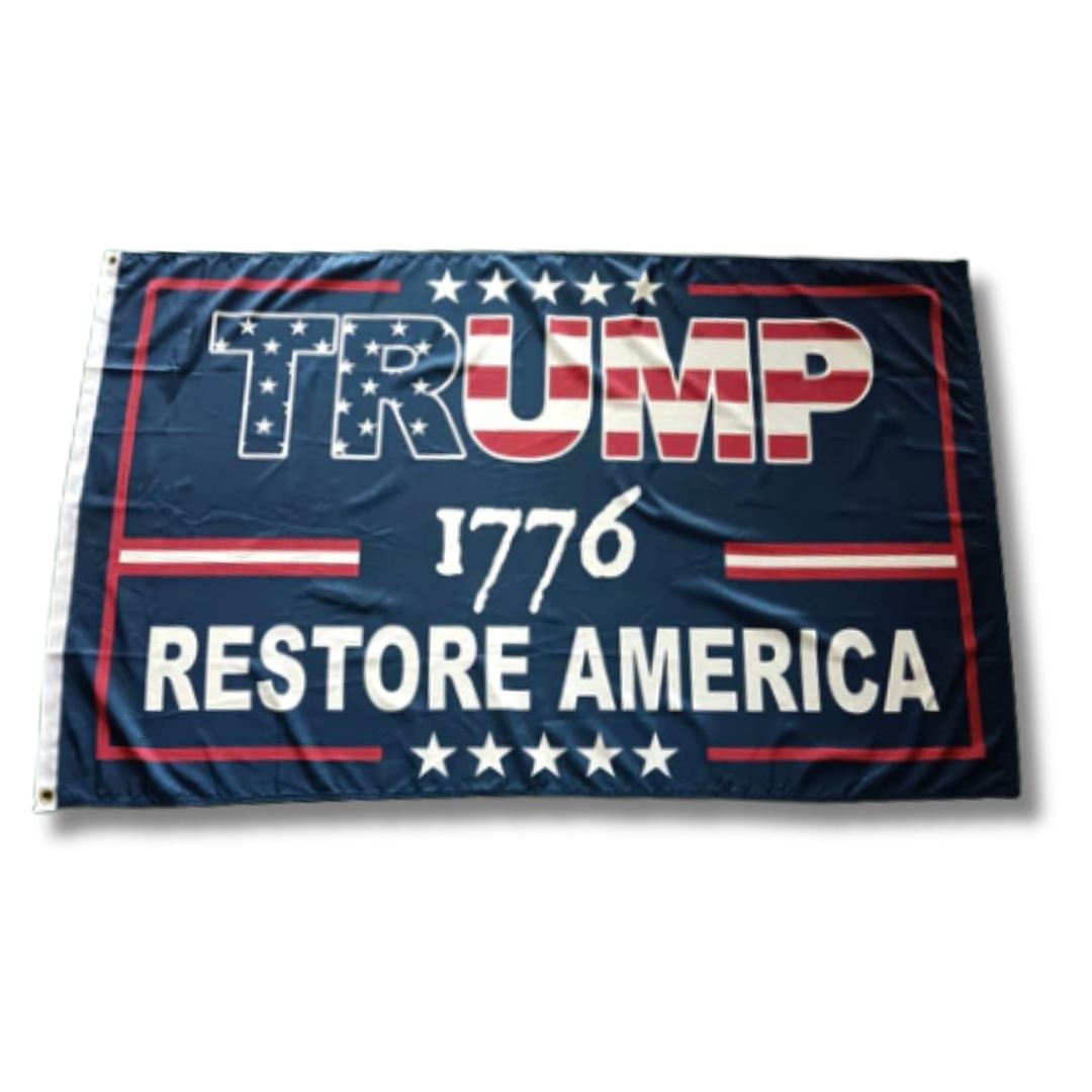 Trump 1776 Patriotic Restore America Flag - PatriotDepot.com