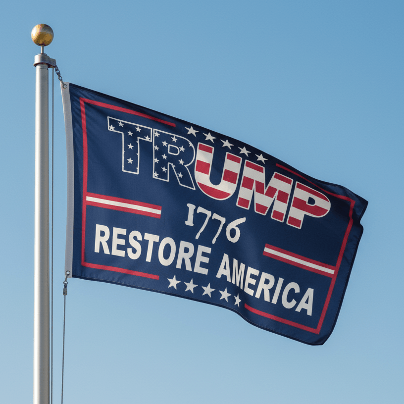 Trump 1776 Patriotic Restore America Flag - PatriotDepot.com