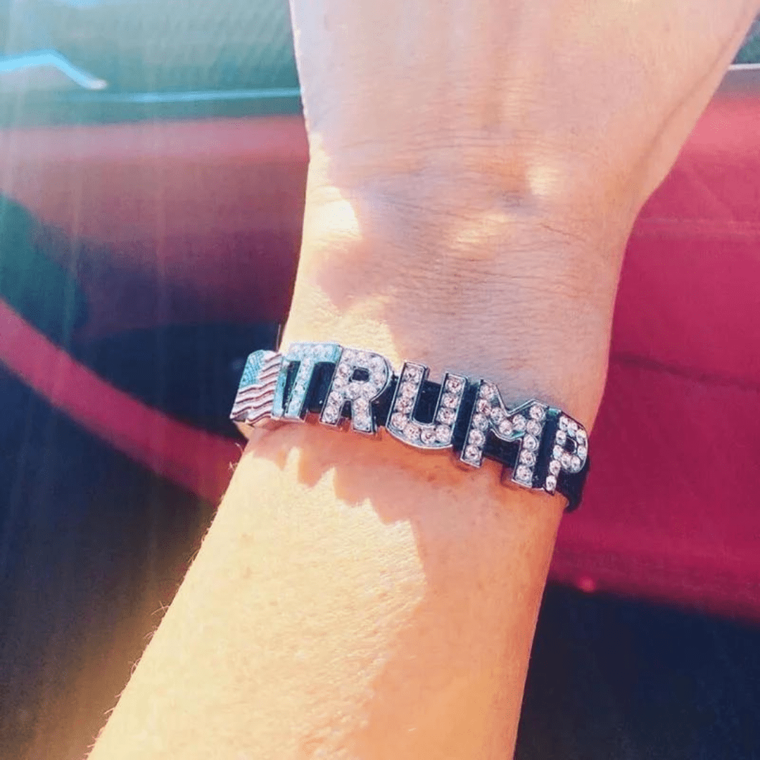 Trump 2024 Adjustable Rhinestone Letter Bracelet - PatriotDepot.com