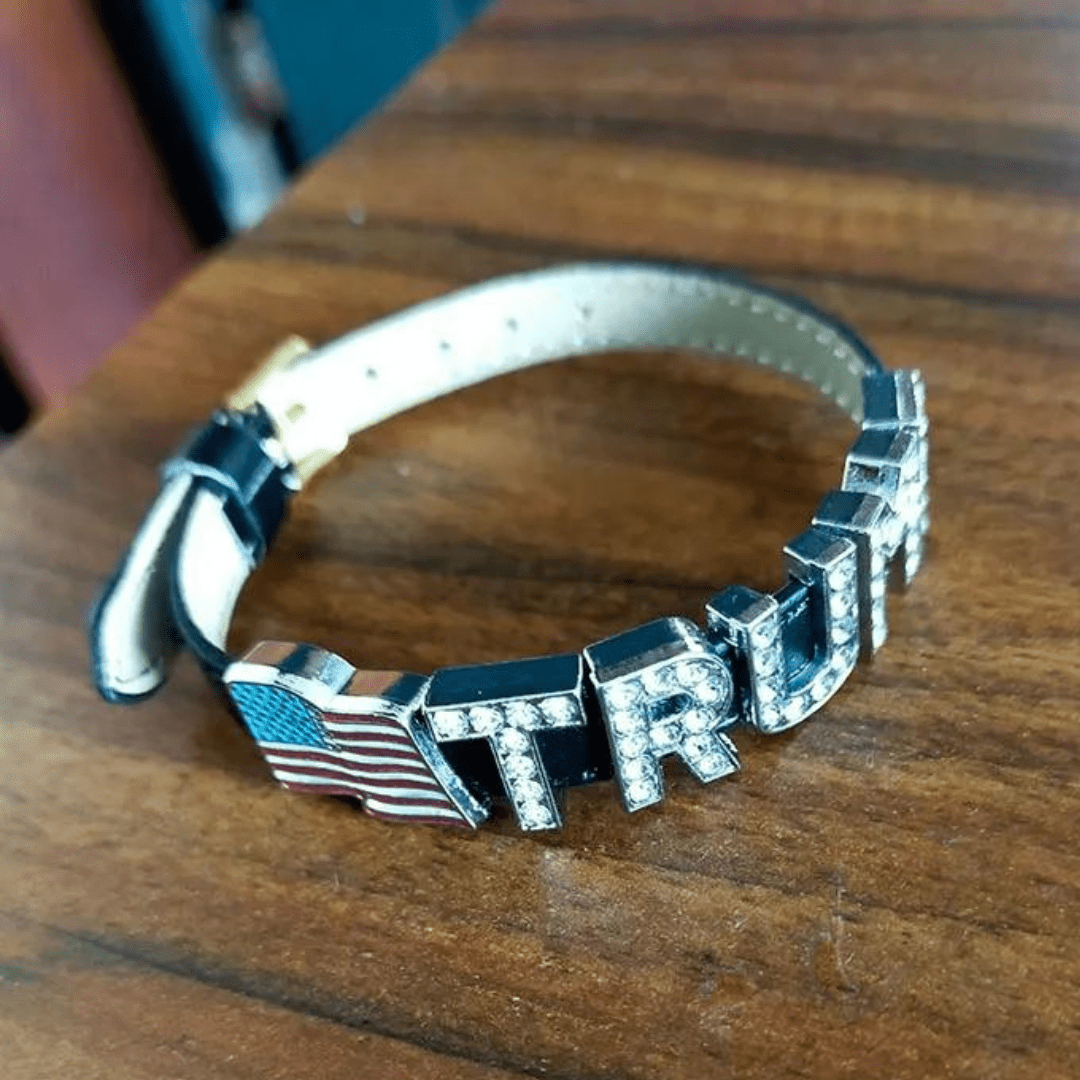 Trump 2024 Adjustable Rhinestone Letter Bracelet - PatriotDepot.com