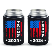 Trump 2024 American Flag Can Cooler (Colored Flag) - PatriotDepot.com