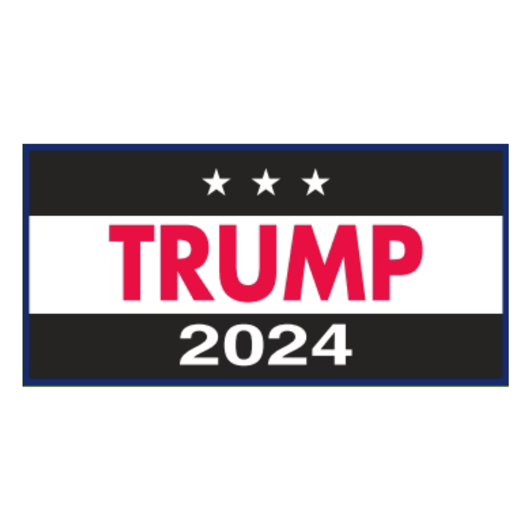 Trump 2024 Bumper Sticker (Black and White) - PatriotDepot.com