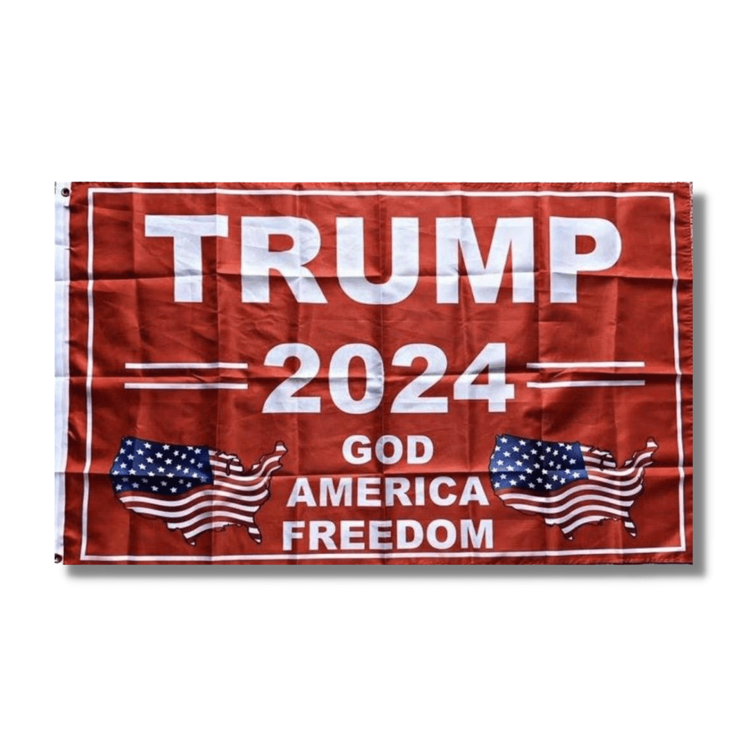 Trump 2024 God America Freedom 3'x5' Flag - PatriotDepot.com