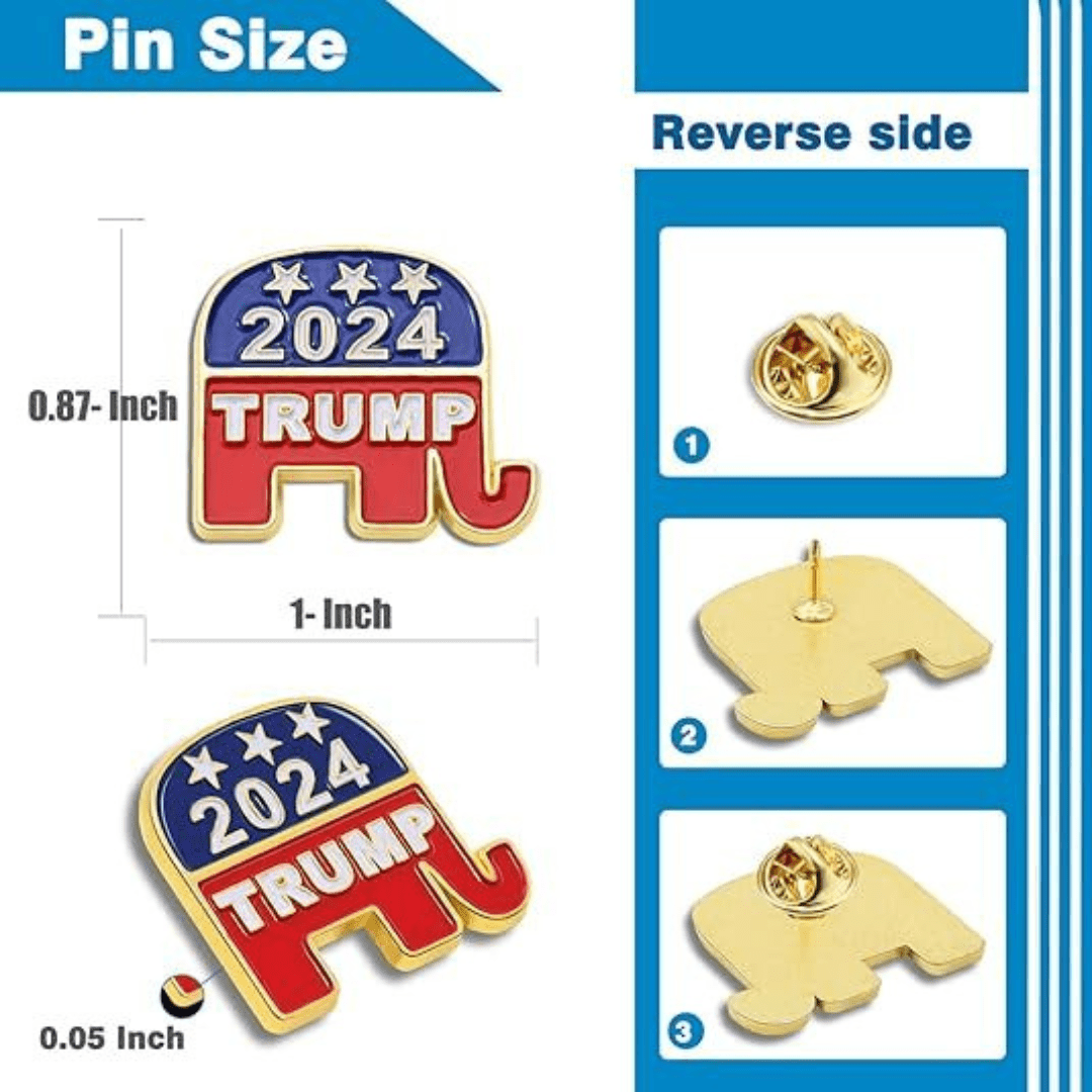 Trump 2024 GOP Elephant Lapel Pin - PatriotDepot.com