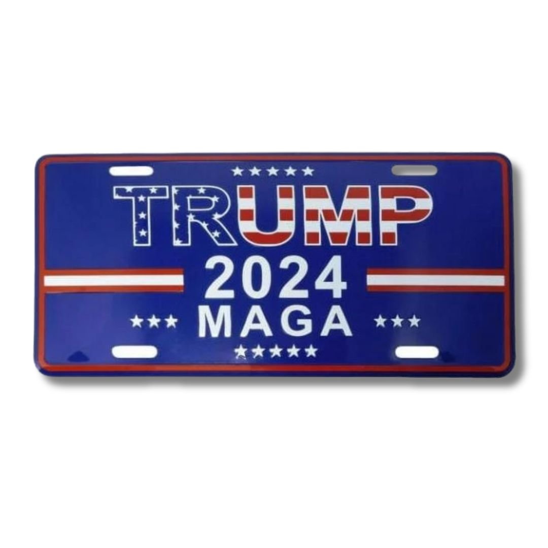Trump 2024 MAGA Embossed Vanity Plate - PatriotDepot.com