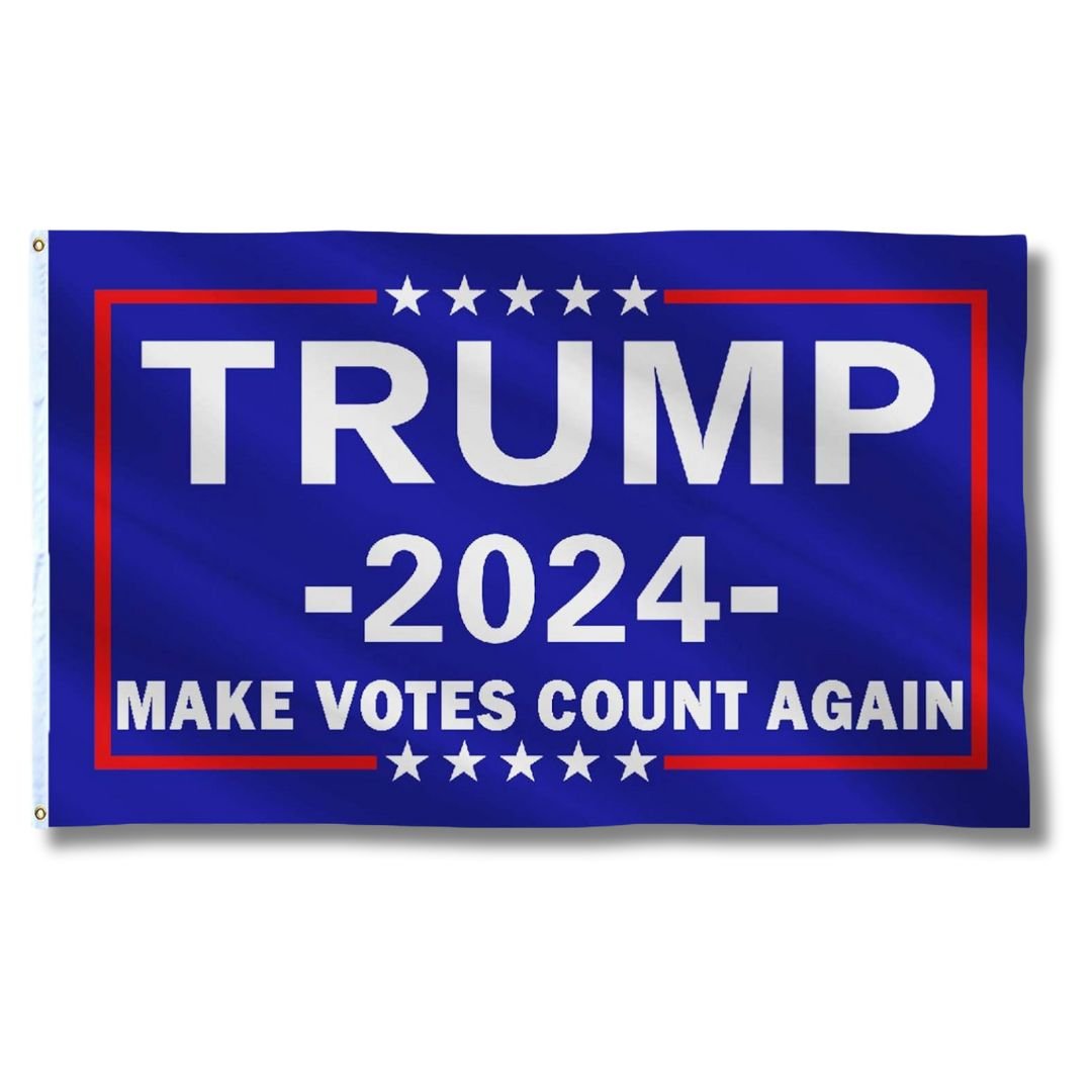 Trump 2024 Make Votes Count Again Flag (Navy) - PatriotDepot.com