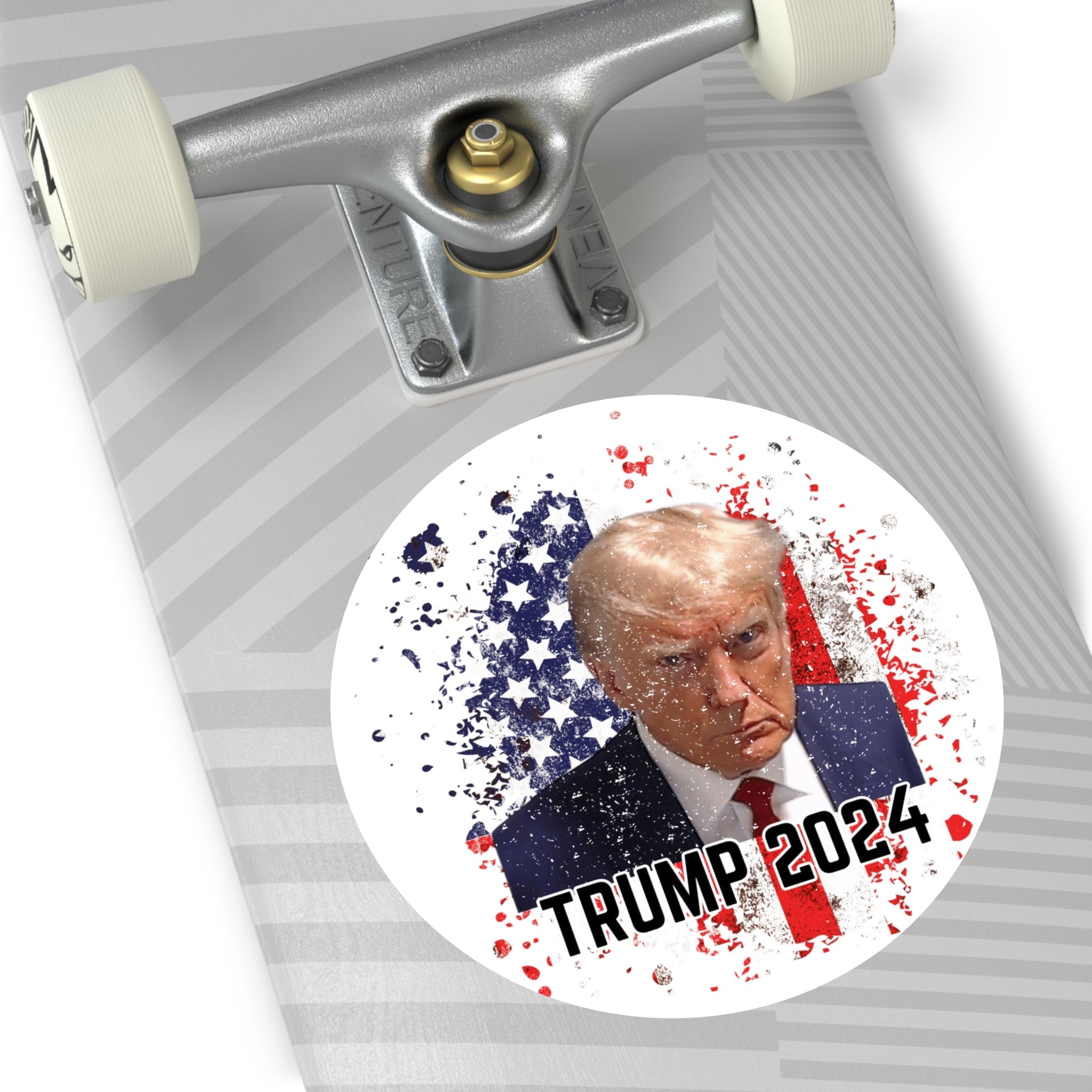 Trump 2024 Patriotic Mugshot Bumper Sticker (3 Sizes) - PatriotDepot.com